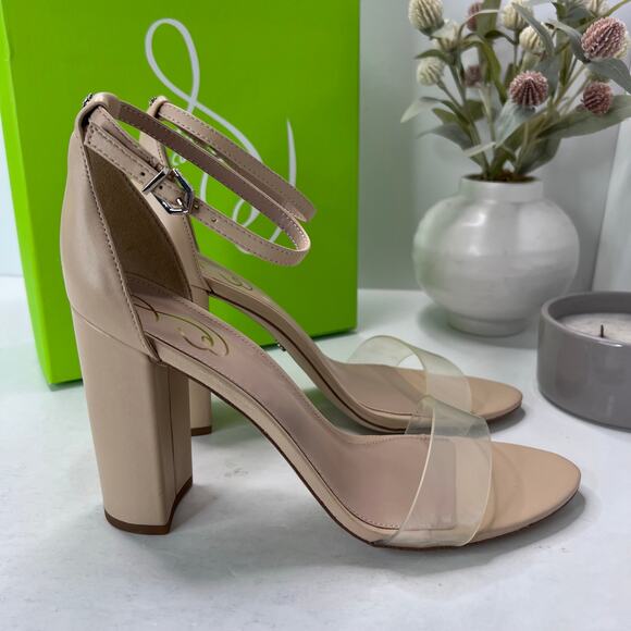 Sam Edelman Yaro Ankle Strap Block Heel Sandal Buckle Almond Women's 11 M - Picture 3 of 10